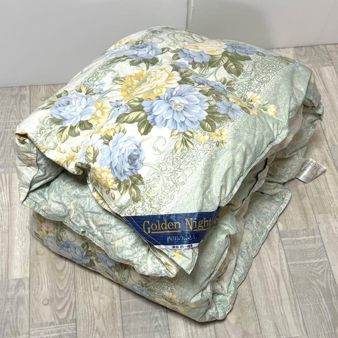 西川 Golden Night 羽毛掛け布団（合掛け）シングル グリーン - メルカリ