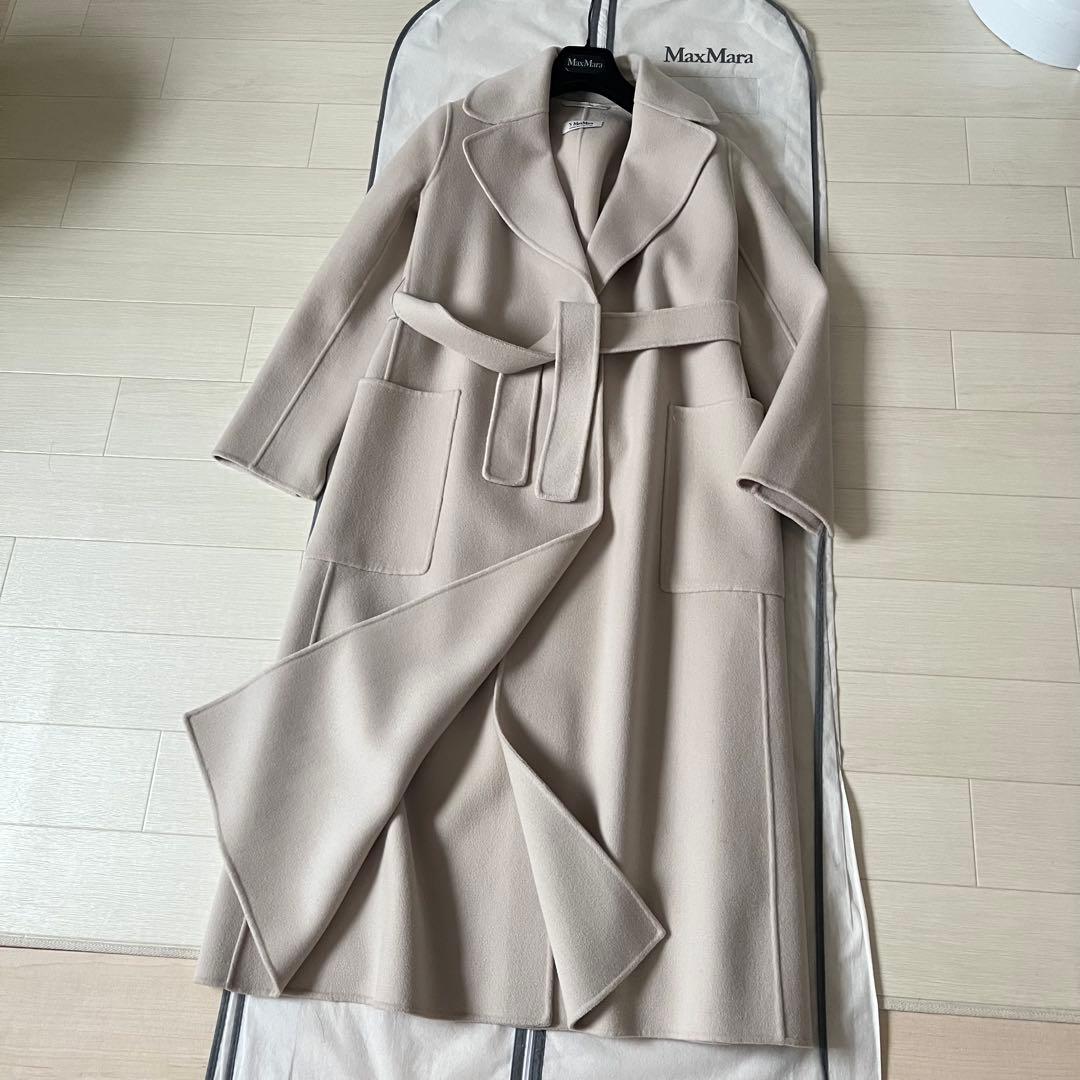 極綺麗❗️現行 クチートアマーノ 艶感◎ベルテッドコート エクリュ