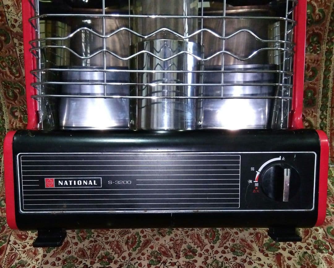 昭和レトロ】希少♢NATIONAL S-3200 ストーブ 赤黒…LPガス用 - メルカリ
