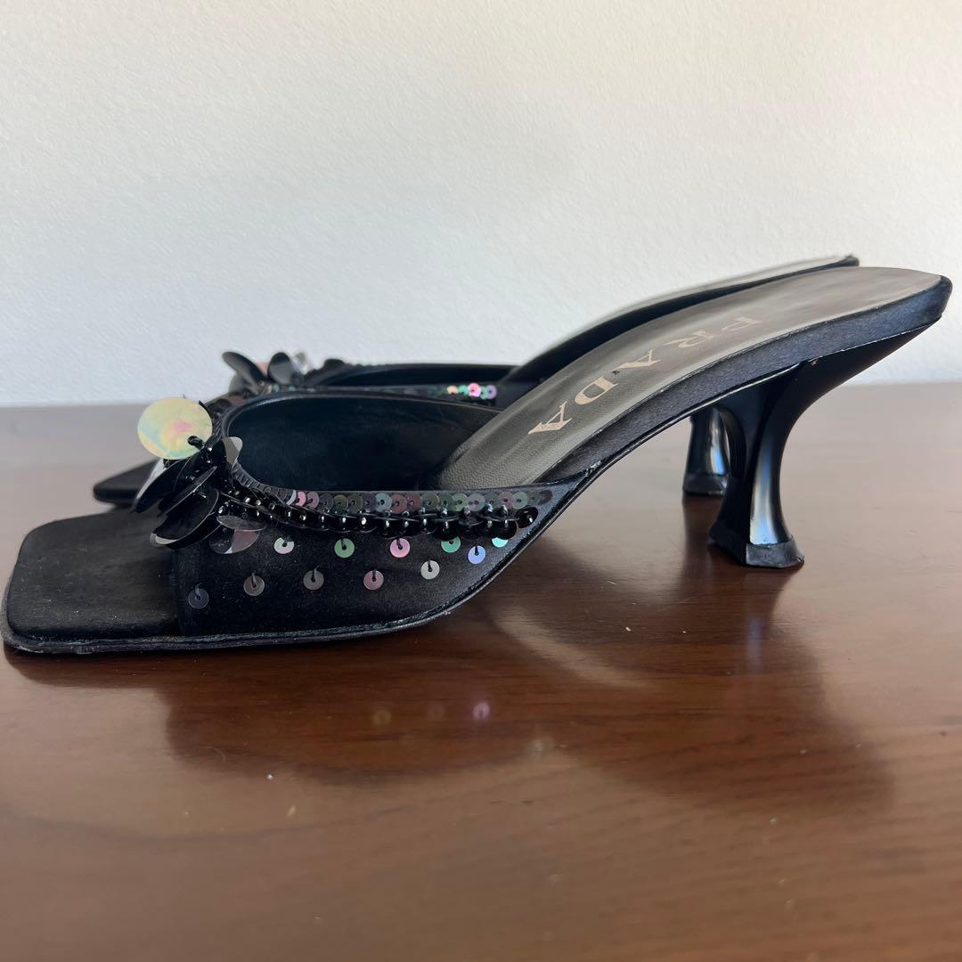 PRADA ブラック ミュール　22.5cm