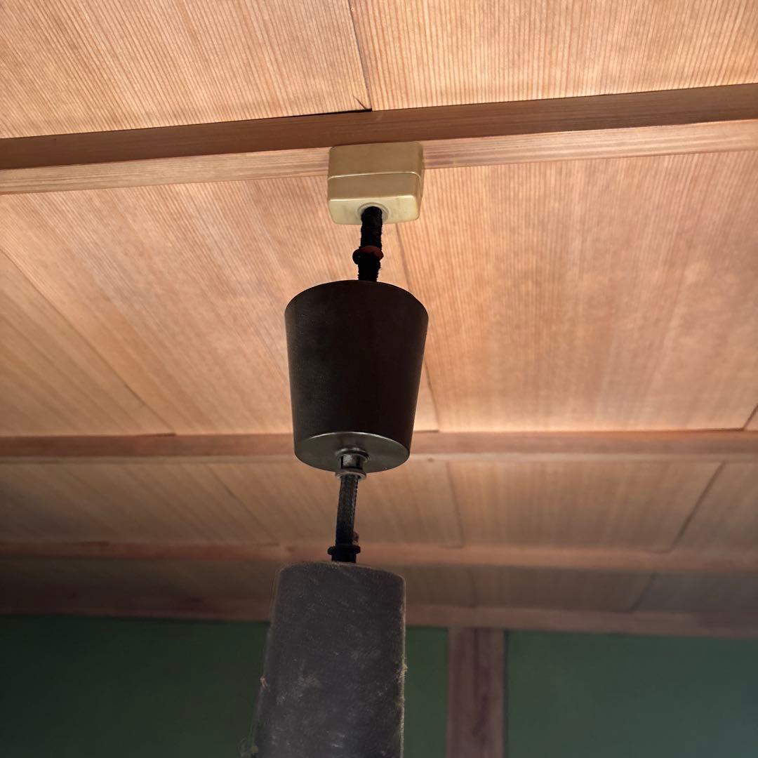 小*k様 昭和レトロ 和風ペンダントライト 3灯 竹×ガラス調 引き紐 旅館