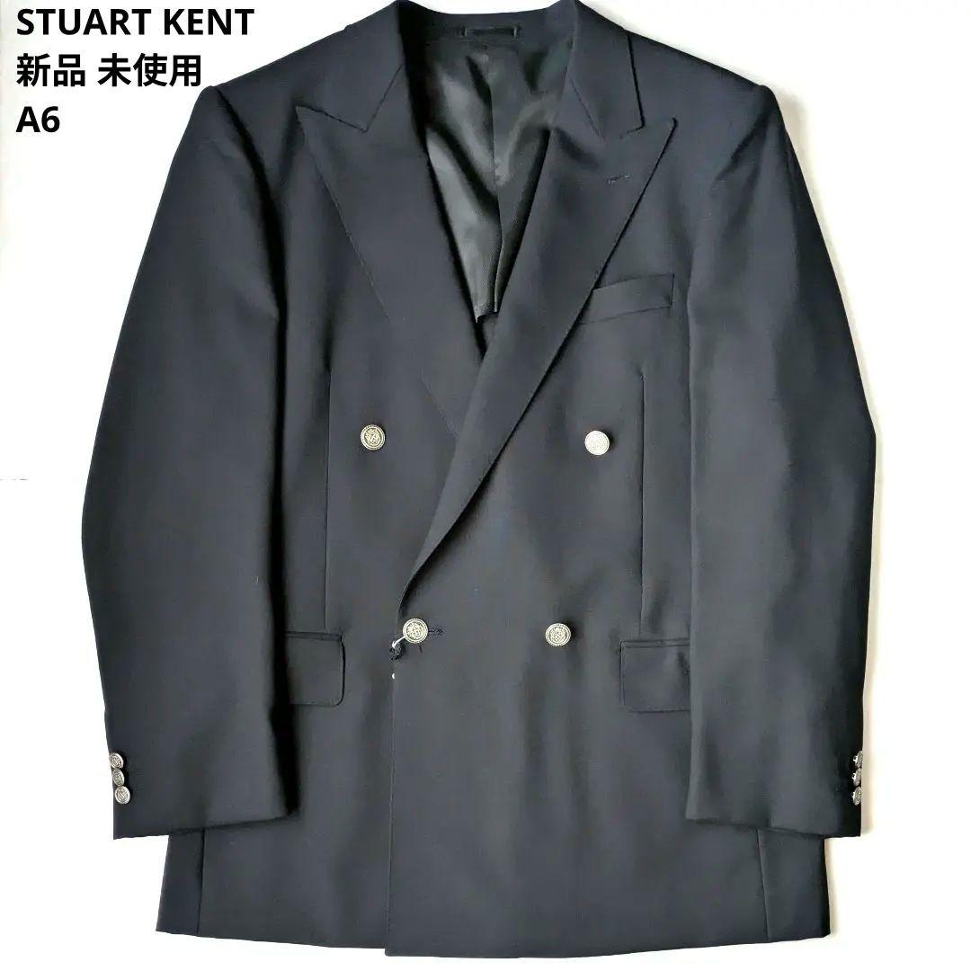 新品 未使用 STUART KENT 紺 コンブレ ダブル ブレザー ウール 銀
