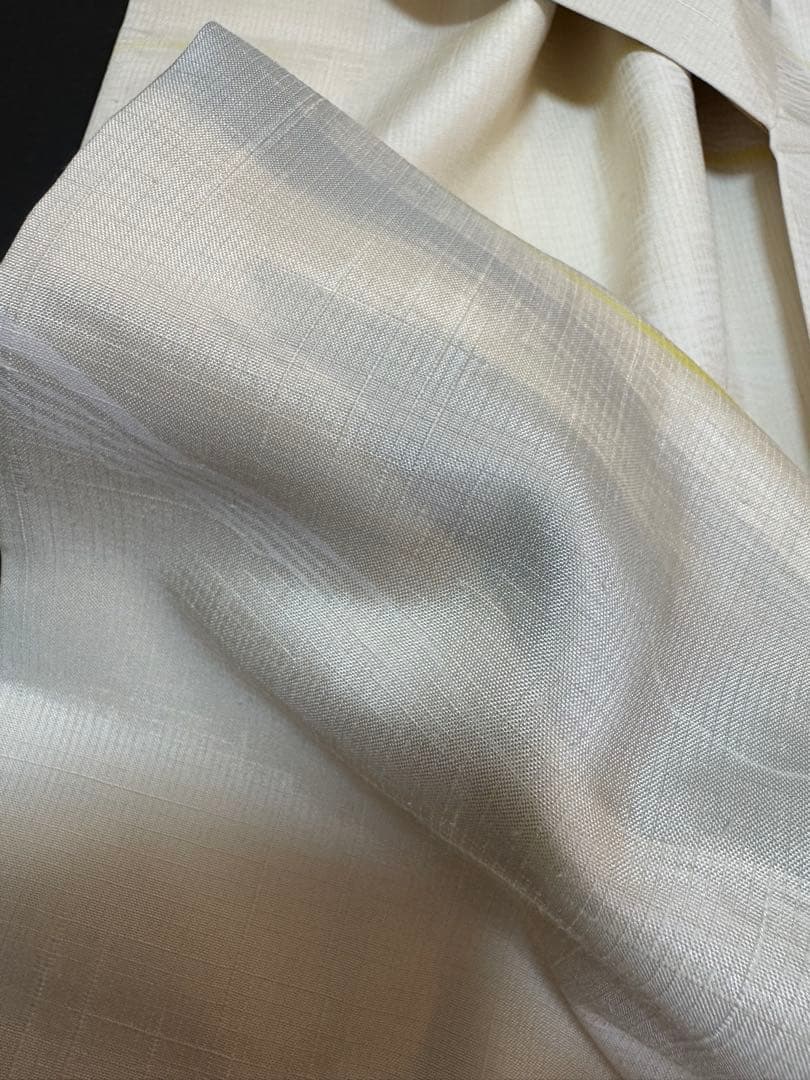 【銘品新品】旭日小綬章勲章「迫田龍鳳氏作」本場結城紬 オフホワイト色 トール寸