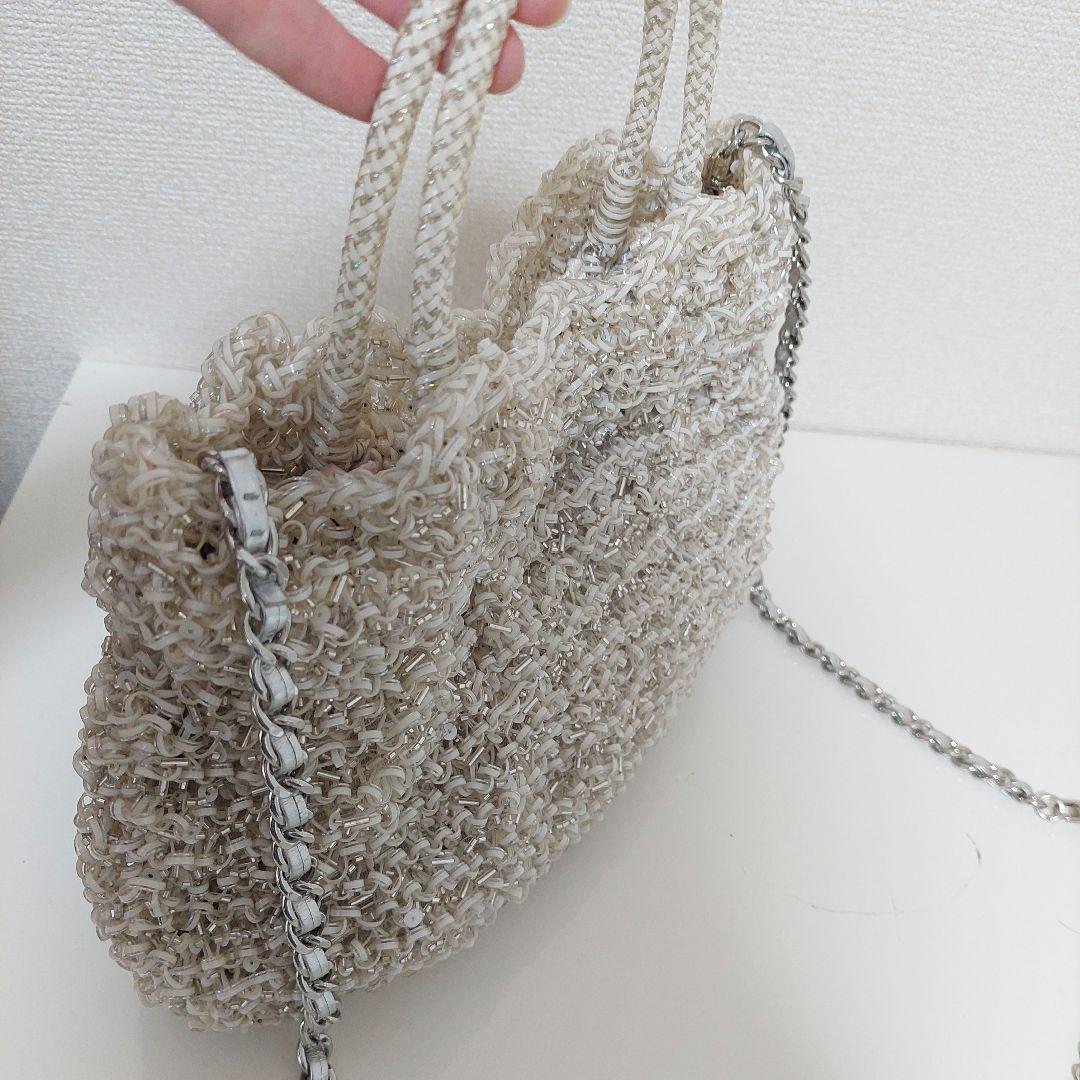 アンテプリマ ワイヤーグリッター 限定 オーロラホワイト バッグ なな