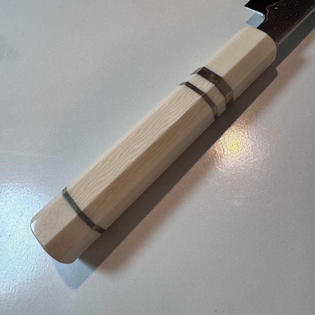 240mm 柳刃包丁 ダマスカス 人工象牙八角柄 和包丁 - メルカリ