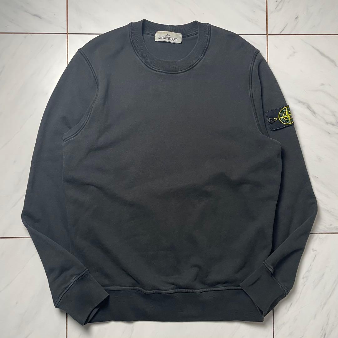 希少S STONE  スウェット グリーンエッジワッペン 黒 STONE ISLAND（ストーン アイランド） ワッペン付き ブラッシュ