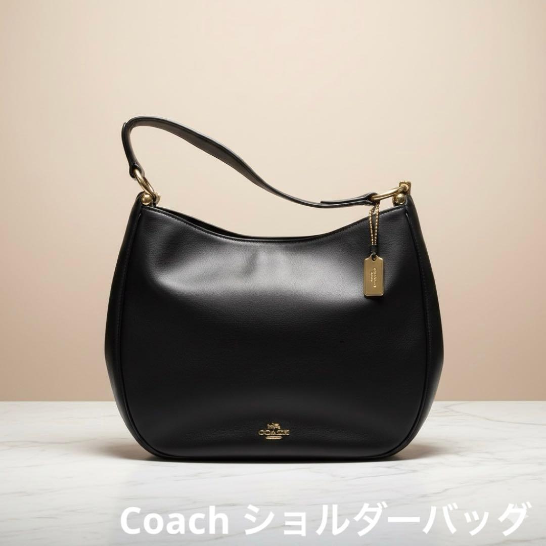 COACH コーチ ネイビー レザーショルダーバッグ コーチ COACH ネイビー レザー ショルダーバッグ - メルカリ