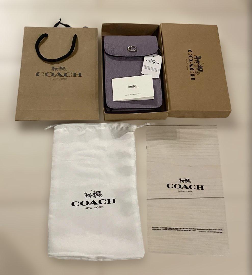 COACH CH815 パープル スマホショルダーバッグ - メルカリ