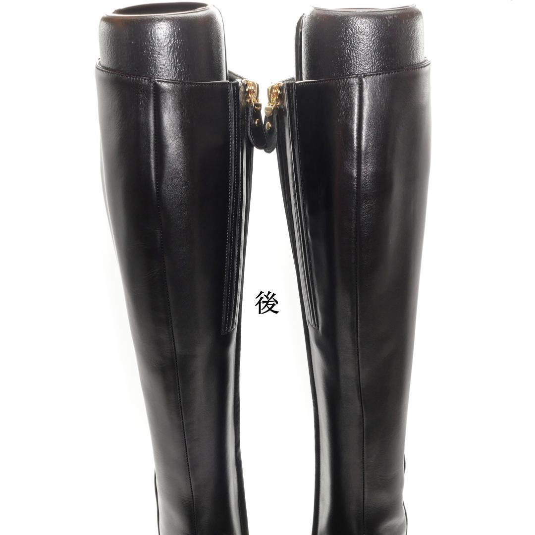 6.5D　SALVATORE FERRAGAMO TAMIKA　黒　ゴールド