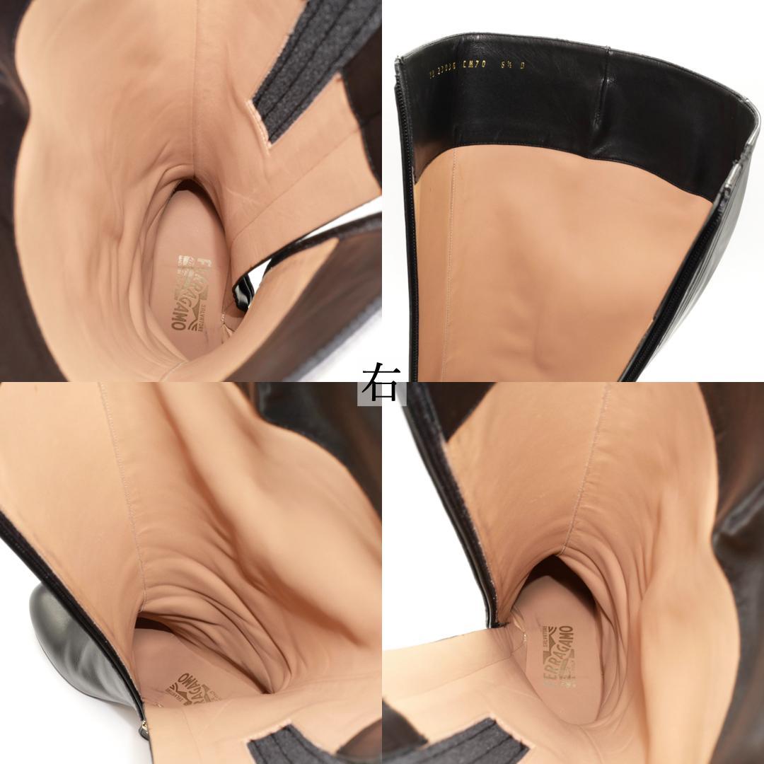 6.5D　SALVATORE FERRAGAMO TAMIKA　黒　ゴールド