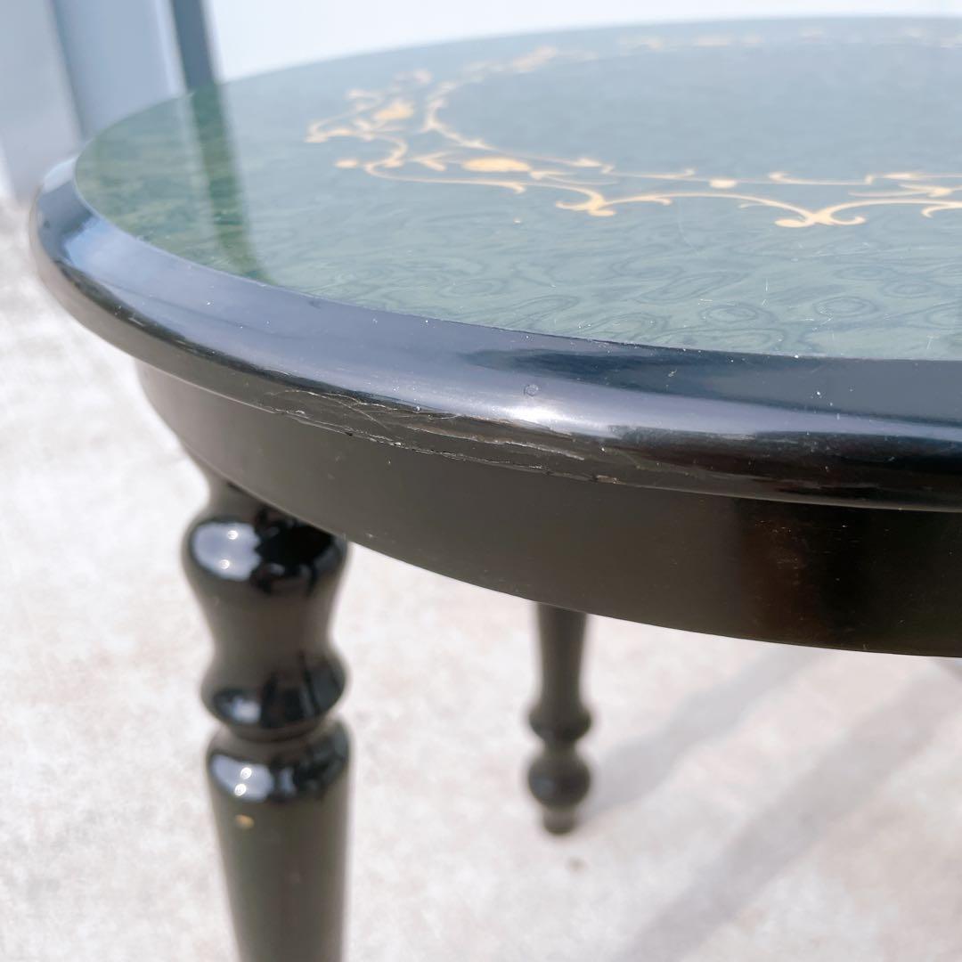 美品送料込】イタリア ドマン バーズアイ 象嵌 スツール 花台 サイド