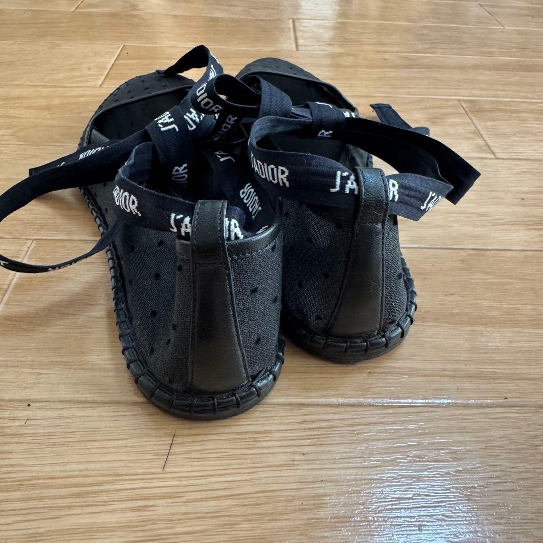 Dior エスパドリーユ フラットシューズ J'ADIORリボン付き - 靴快適
