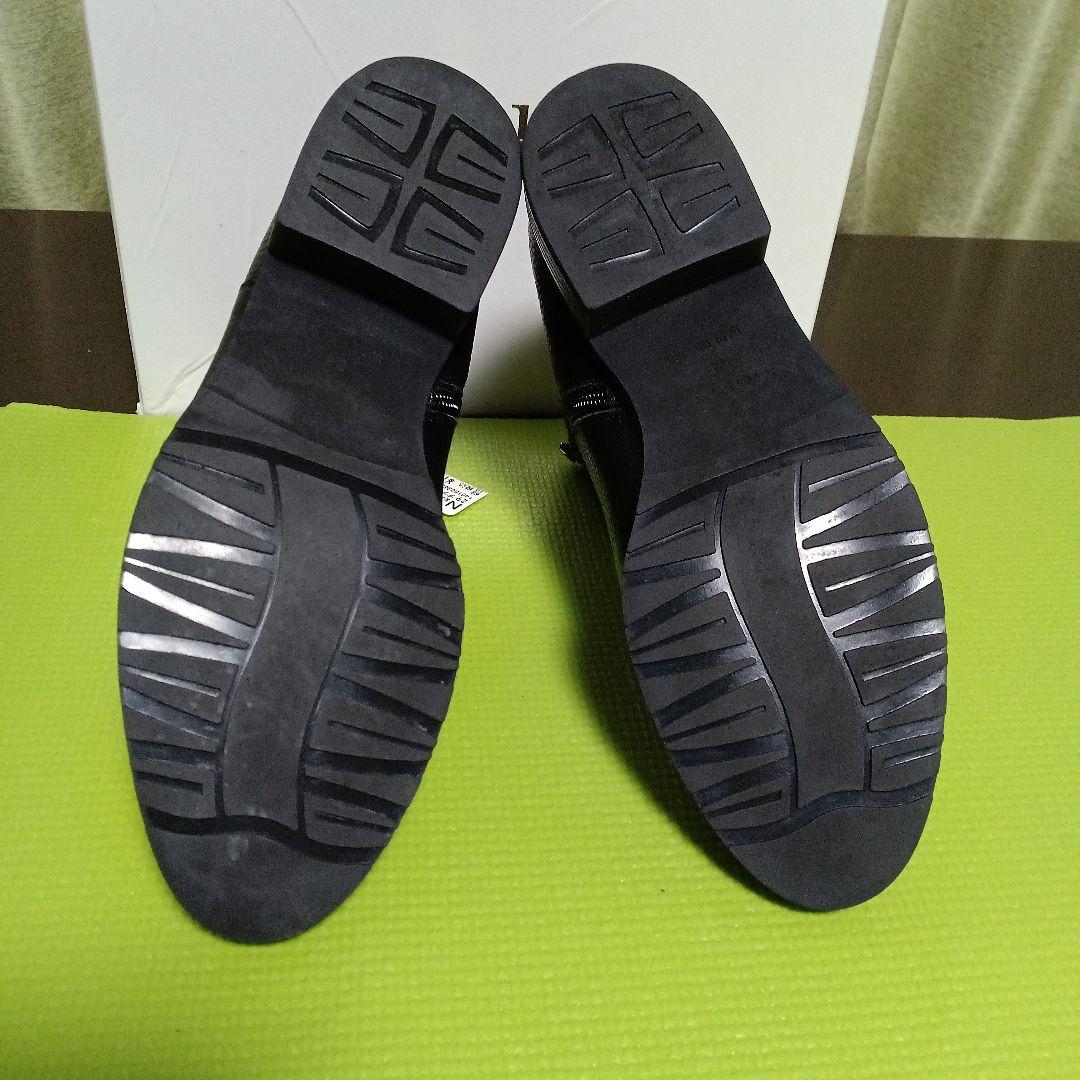 新品未使用【nouer 】牛革・黒 ジッパーショートブーツ・ヤマダヤ