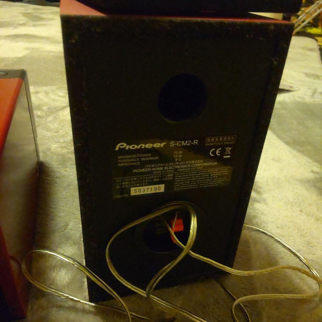 Pioneer ミニコンポ 赤 リモコン付き CM32 - メルカリ