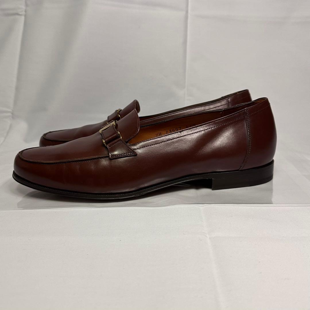 美品☆フェラガモ☆レザーローファー☆ブラウン☆メンズ☆金具