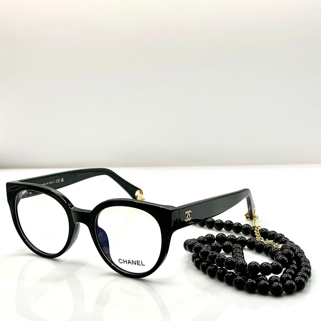 CHANEL 眼鏡用フレーム 新作ボールチェーンストラップココマーク