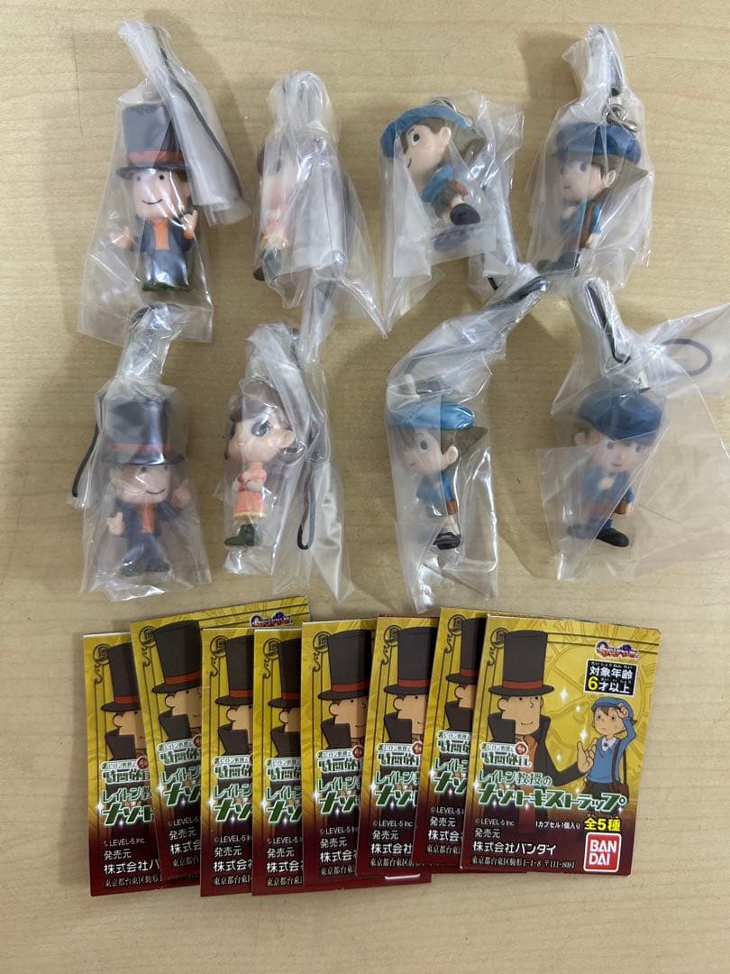 レイトン教授 レイトン教授のナゾトキストラップ 全5種8体 未使用 当時