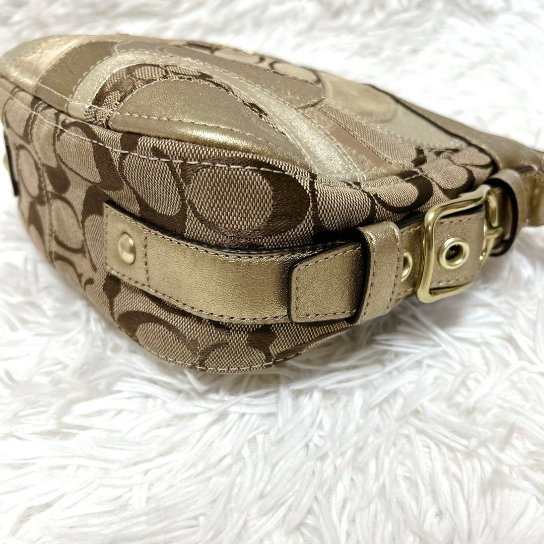 COACH コーチ パッチワーク ワンショルダーバッグ ゴールド 金色41886
