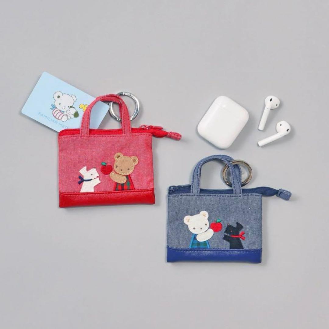 新品未開封】ファミリア ミニデニムバッグ 赤 familiar チャーム