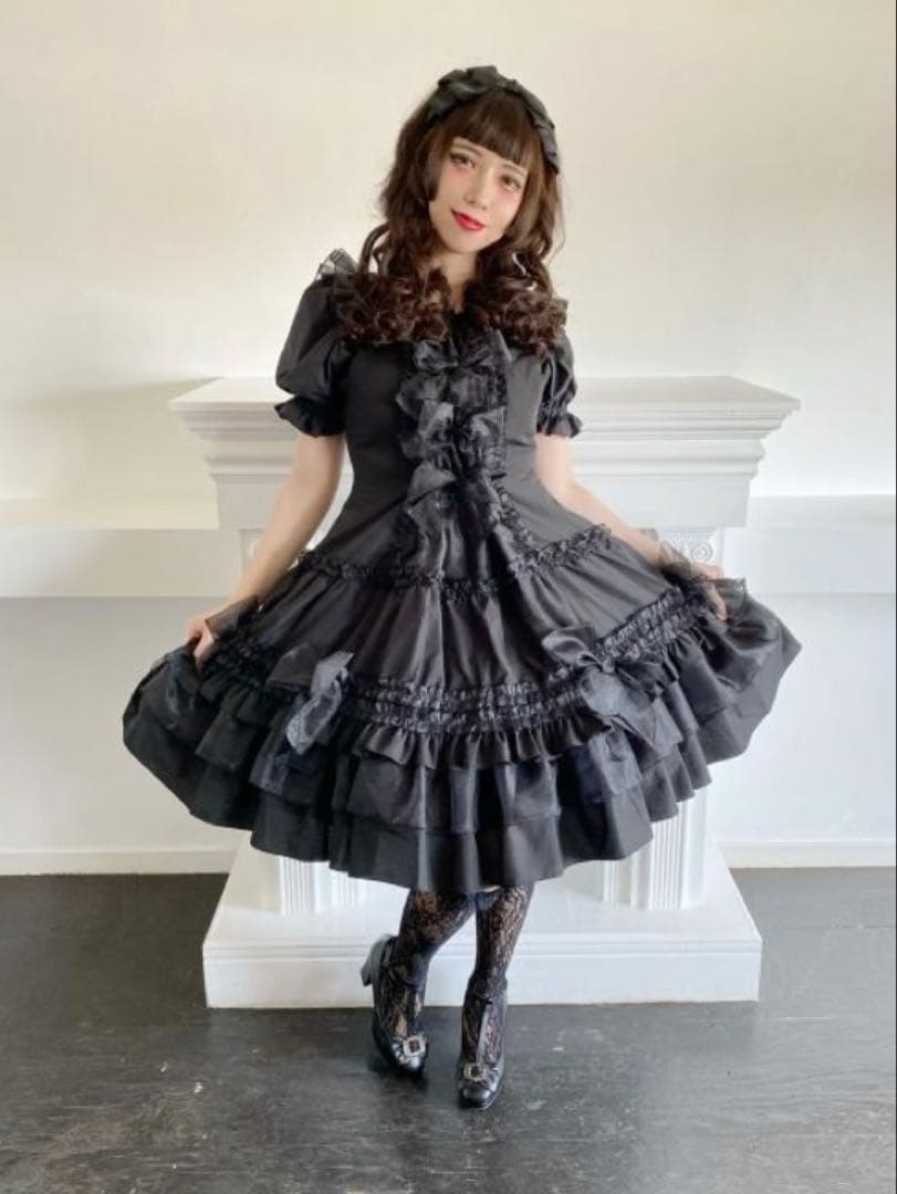フィジカルドロップ フリルドレス 黒無地ミニ丈 楽天市場】ゴスロリ ゴシック ワンピース パーティー ドレス 上品