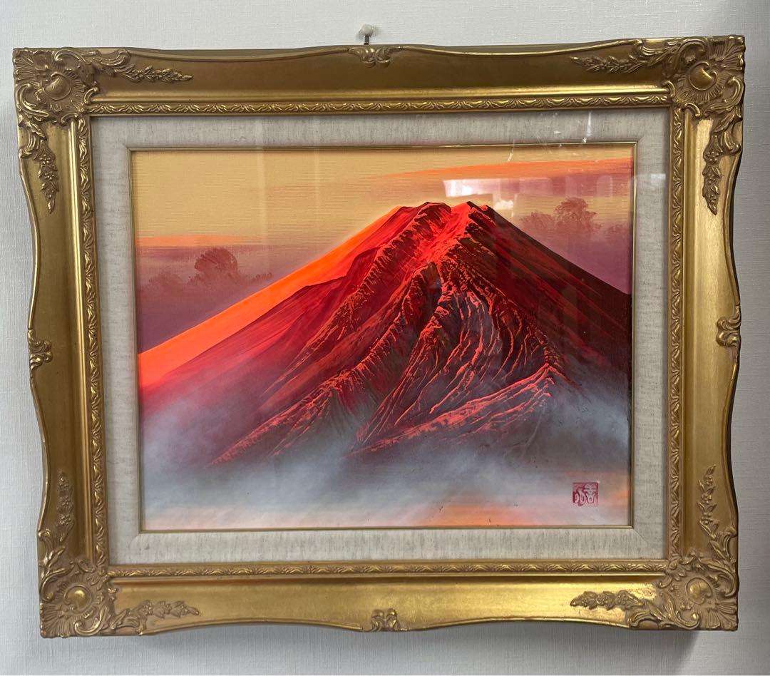 赤富士　百瀬善明 3D 立体画 風景画 絵画 日本画　富士山　盛り絵　美術品 赤富士」百瀬善明 3D 立体画/風景画/絵画/日本画 富士山 盛り絵 美術品