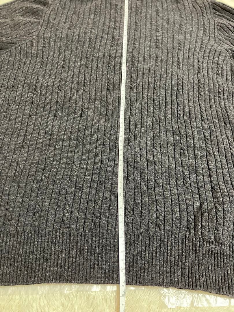 BURBERRY GOLF 羊毛92 カシミヤ8 メンズセーターケーブル編み部分