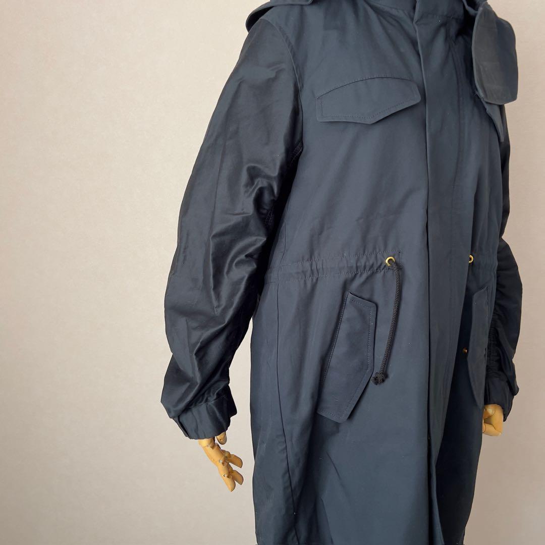 MUVEIL 花刺繍 モッズコート 金ボタン パンジー 蜂 ビジュー フード取