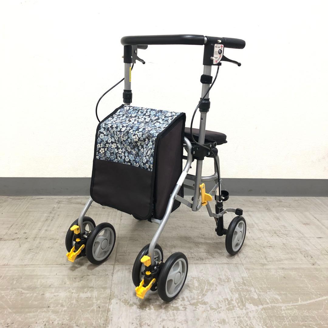 島製作所　歩行車　シンフォニーSPスリム　花柄紺 島製作所 歩行車 シンフォニーSPスリム 花柄紺 : エーツーカンパニー