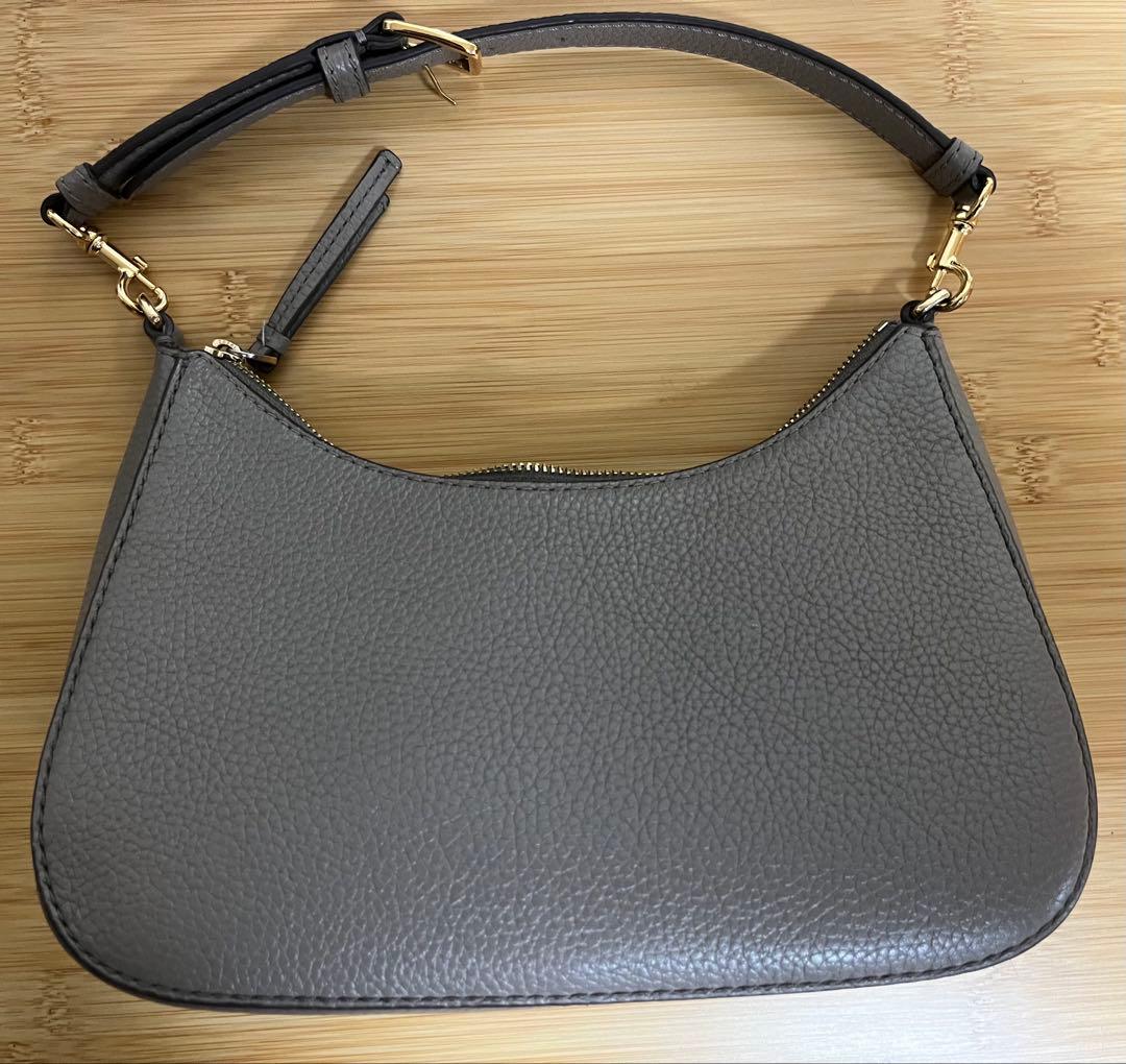 TORY BURCH グレー レザー ショルダーバッグ - メルカリ