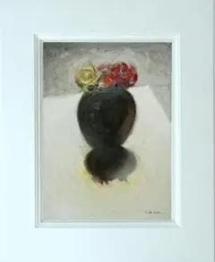 油絵 菅家令子 絵 絵画 インテリア uF6-071002 花 ばら - メルカリ