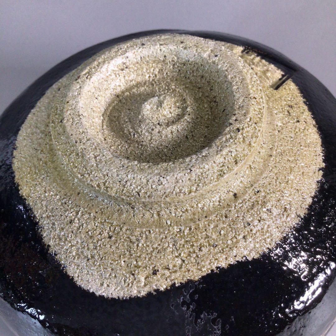 P679 黒楽茶碗 『佐々木松楽造』『大徳寺 福本積應 箱書』 共箱