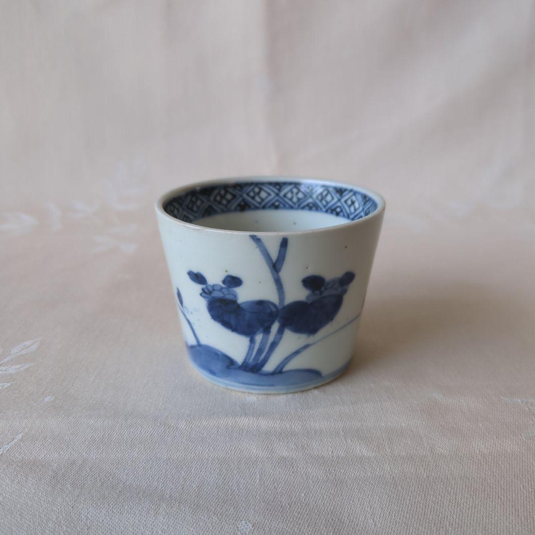古伊万里 染付 蕎麦猪口 葵文 江戸期 古伊万里 草花文蕎麦猪口 (江戸時代) – 逢季荘