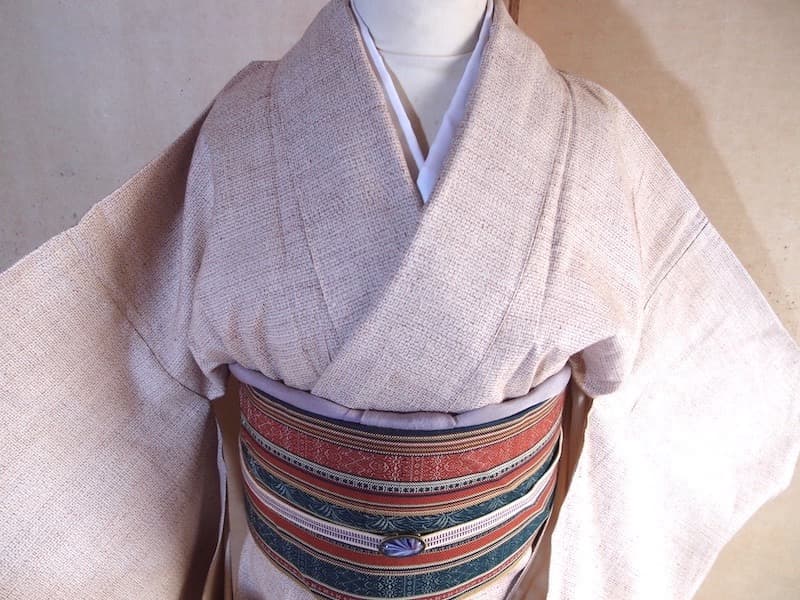 未使用 織りの八寸名古屋帯（縞に抽象唐草文）正絹美品 - メルカリ