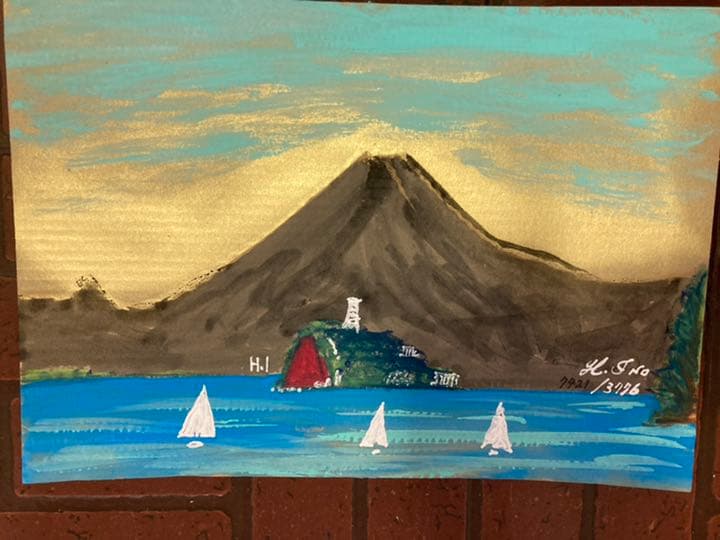 空飛ぶ画家糸川裕志の富士山曼荼羅図 アクリル画 空飛ぶ画家糸川裕志