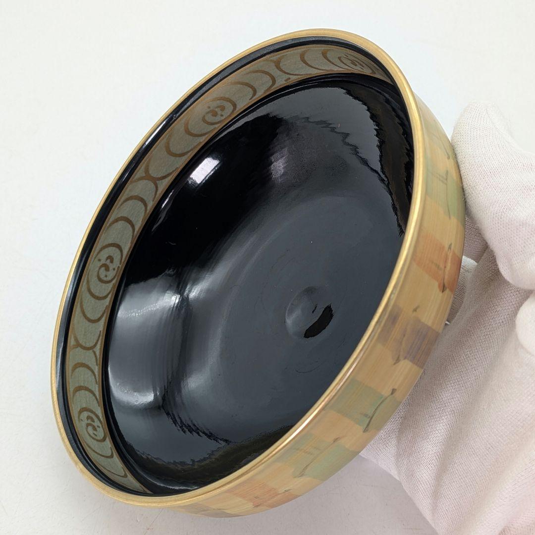 加藤清峰 京焼 黒地金彩茶盌 共箱合布栞 清水焼 抹茶碗 抹茶茶碗