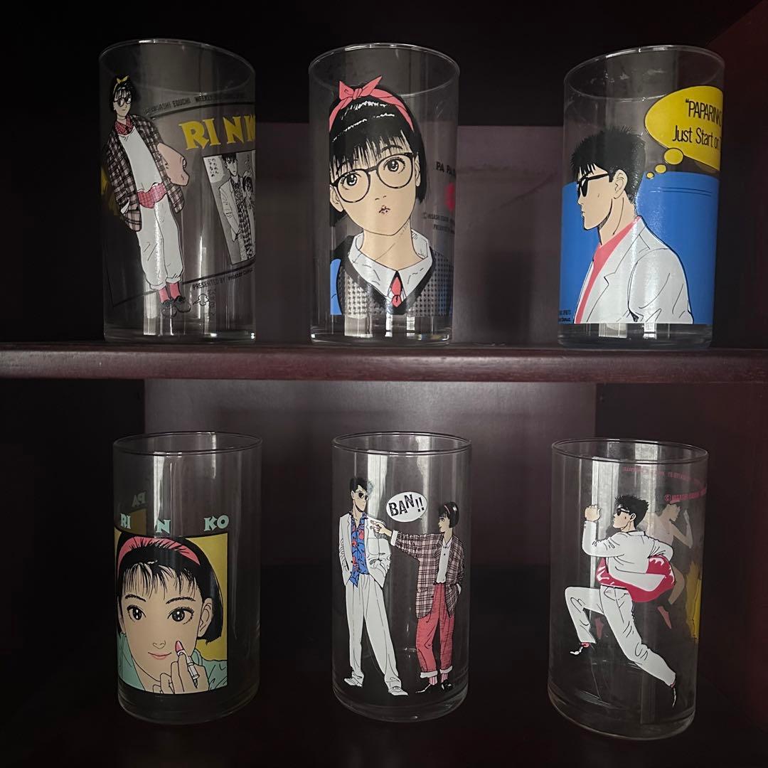 江口寿史 パパリンコ物語グラスコンプリート6個セット（ミスター