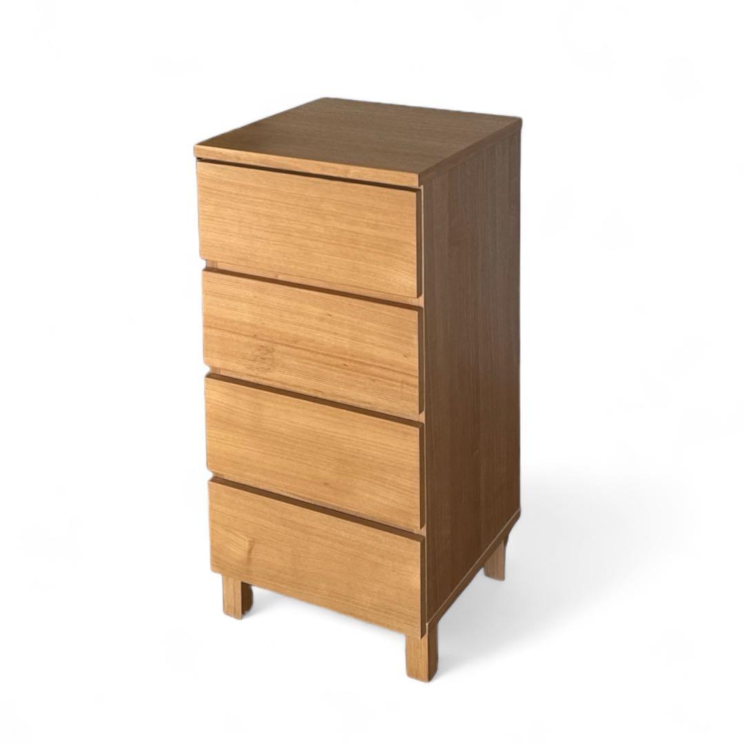 廃盤 希少品】無印良品 4段チェスト 足つき タモ材 - メルカリ