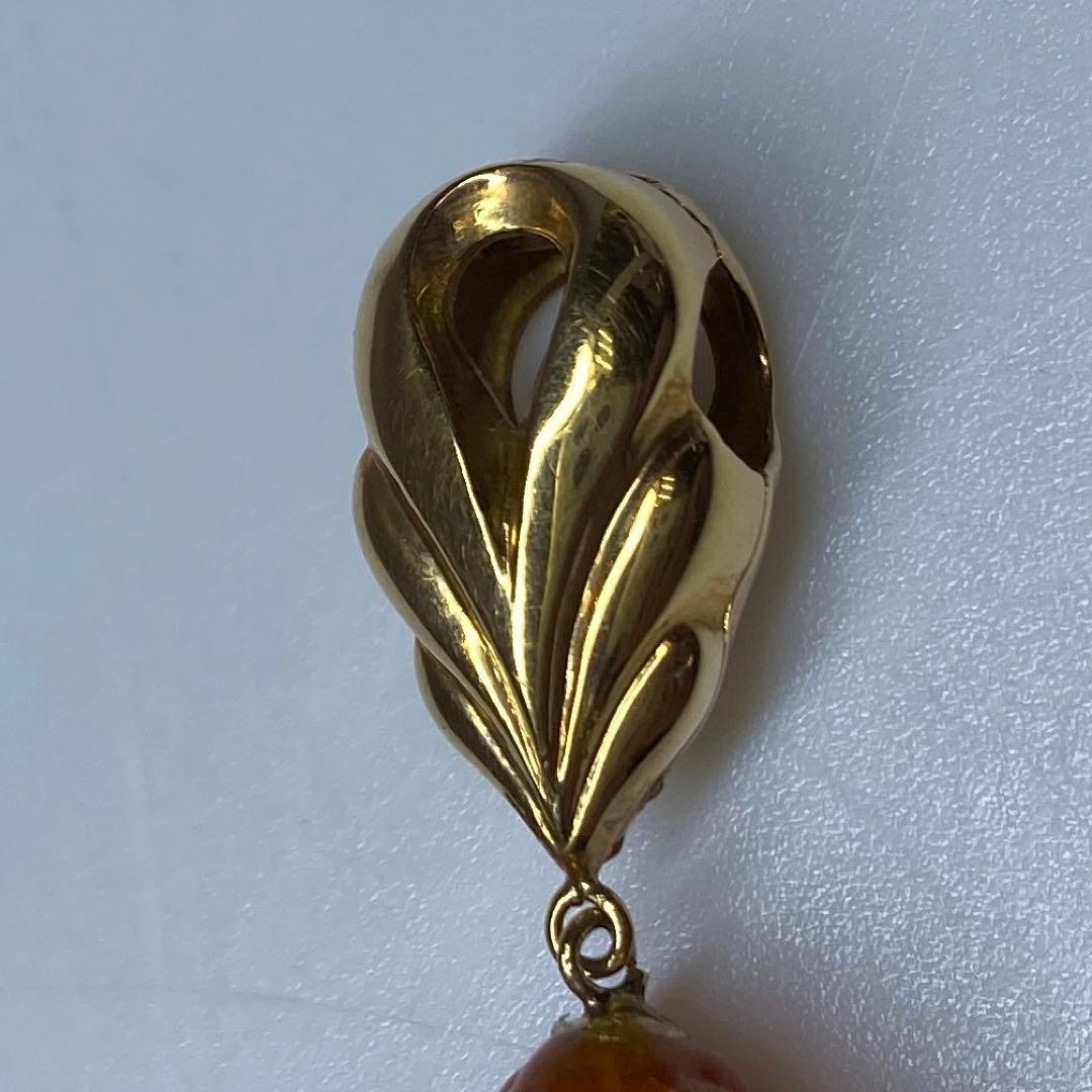 K18刻印 本琥珀 ネックレストップ 19.4g 東キ7-0927☆2Fトコニ