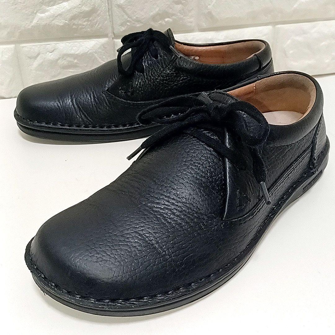 【美品】ビルケンシュトック　メンフィス　シボ革 レザー シューズ　ブラック 希少品】ビルケンシュトック 26cm メンフィス シボ革 コンフォート