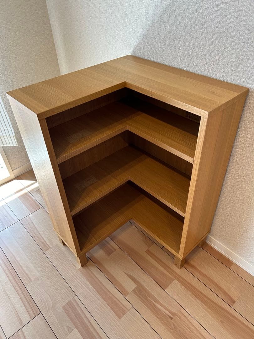 無印良品 オーク材薄型ラック コーナー用奥行22cm - メルカリ