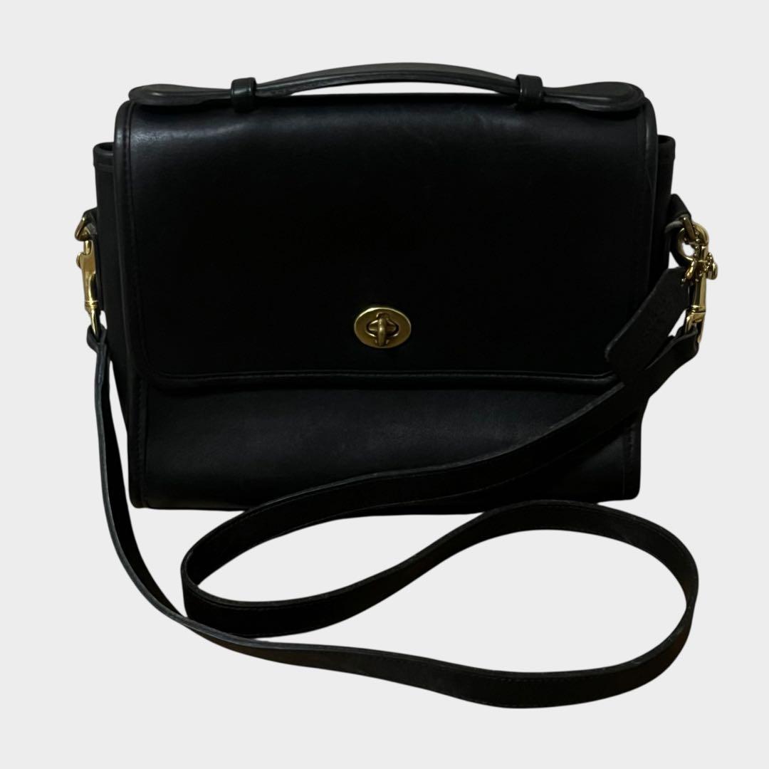 美品 オールドコーチ 2way ショルダーバッグ グラブタンレザー ブラック 美品 COACH コーチ オールドコーチ ショルダーバッグ グラブタンレザー