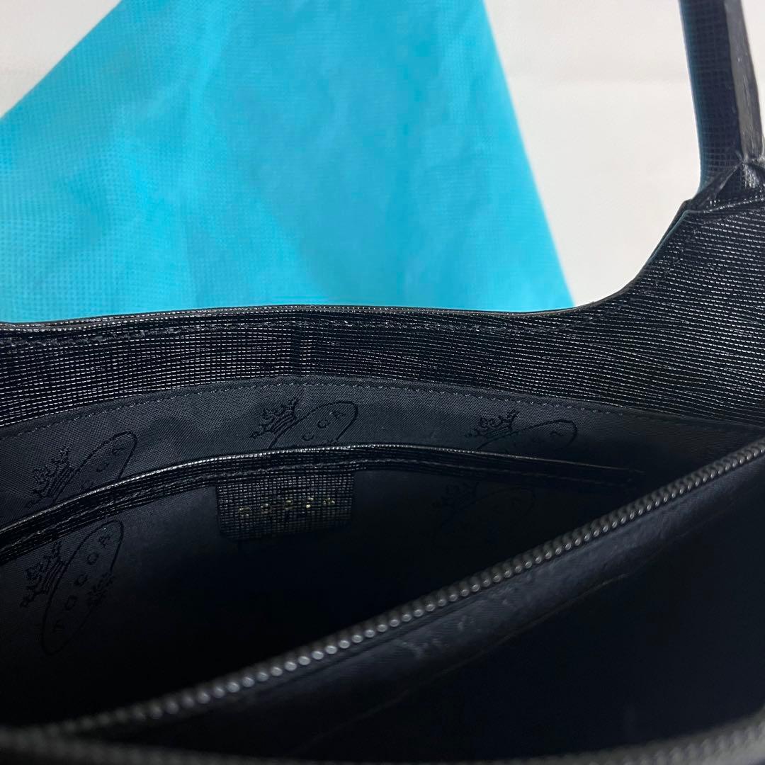 極美品◎TOCCA トッカ 2wayバッグ 黒 フラワーモチーフ ショルダー