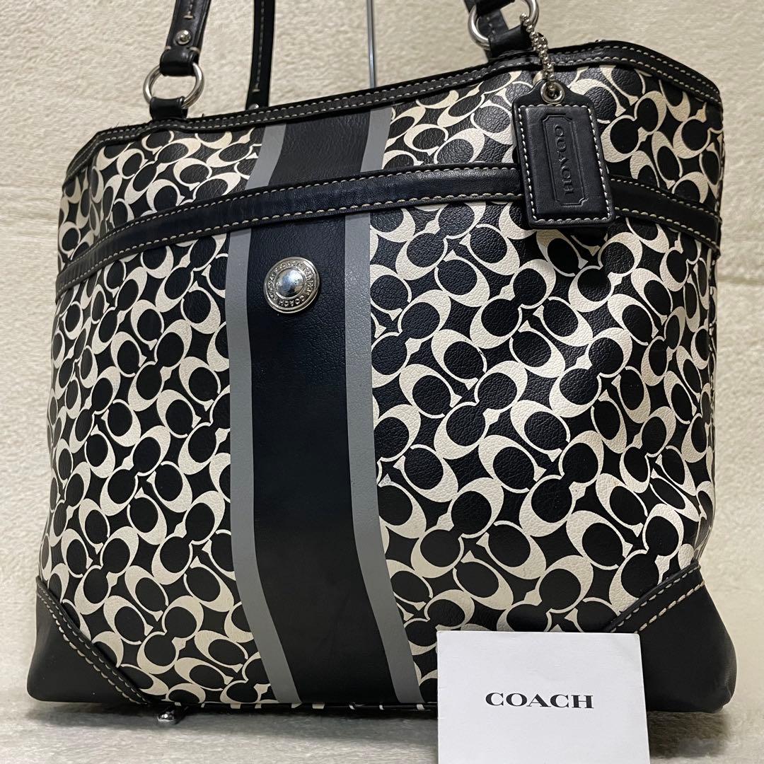 美品】 コーチ トートバッグ シグネチャー A4 チャーム 大容量 - メルカリ