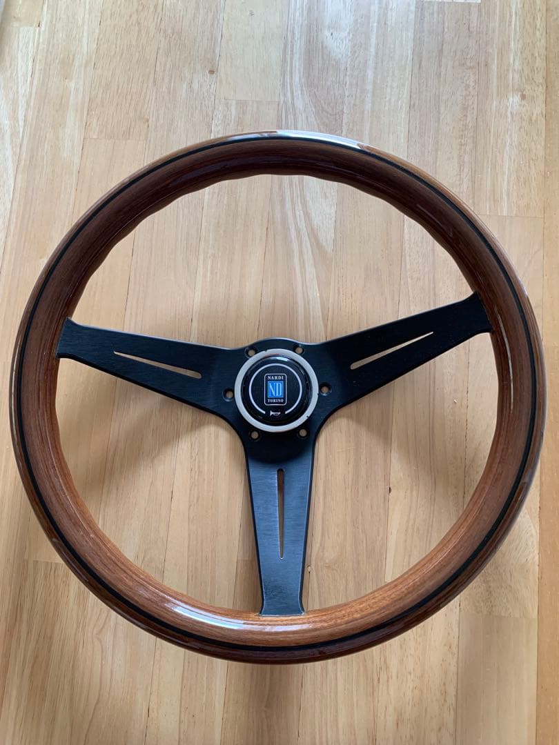 ウッド3本スポーク ステアリング 無限-MUGEN-]ステアリングホイールハンドル 35φ×3スポーク(スエード