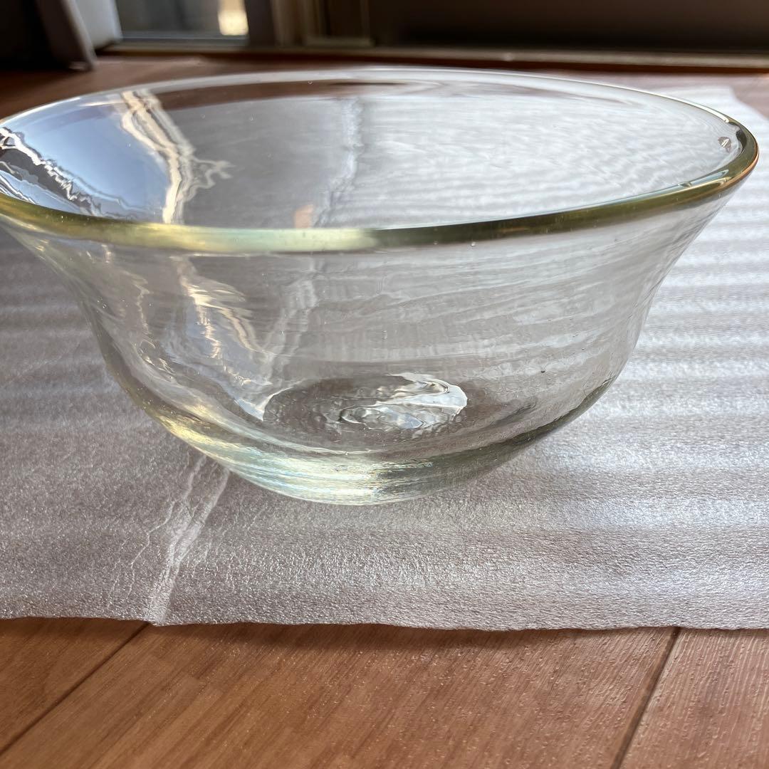 横山秀樹 宙吹き 透明 泡入り 鉢 吹き硝子 倉敷ガラス - メルカリ