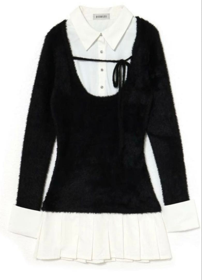 bubbles レイヤードプリーツニットワンピース - メルカリ