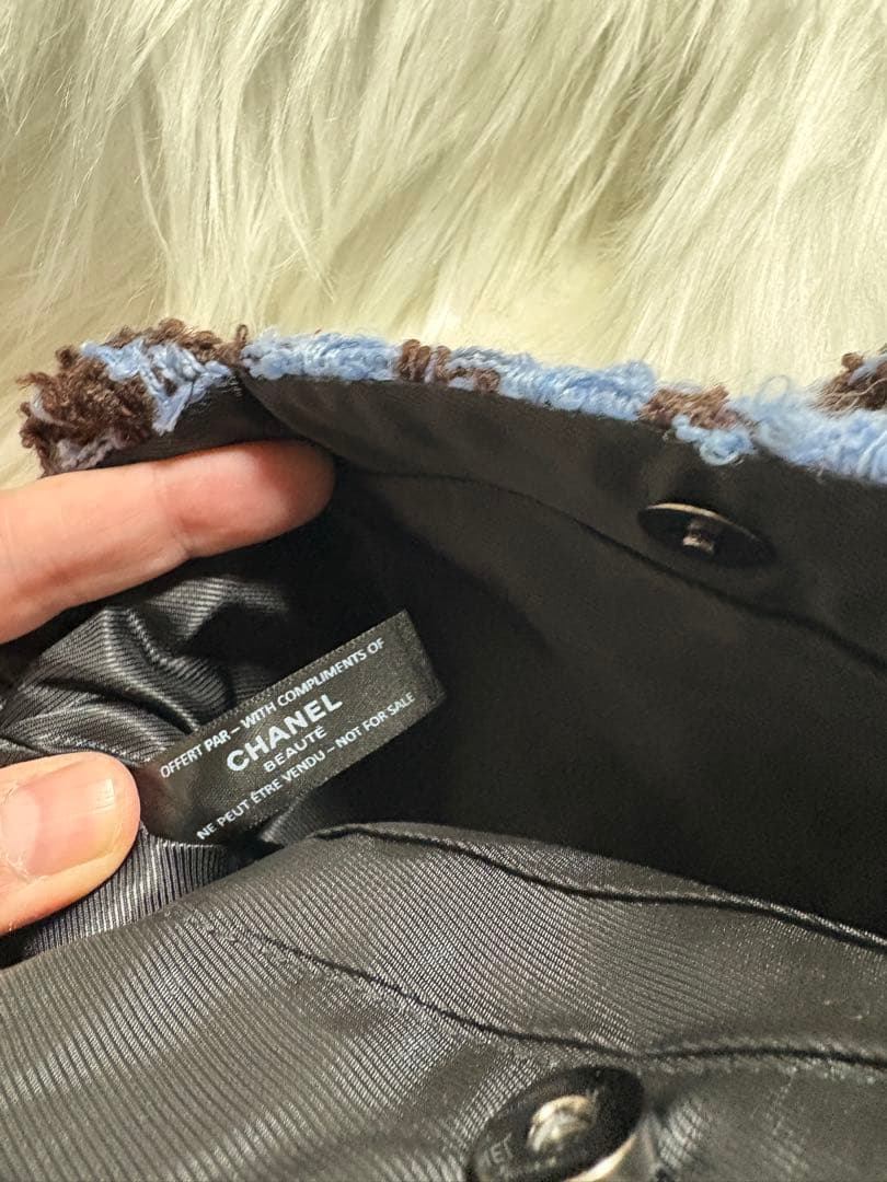 ち*太様 シャネル CHANEL 千鳥 ブルー スパンコール トートバッグ