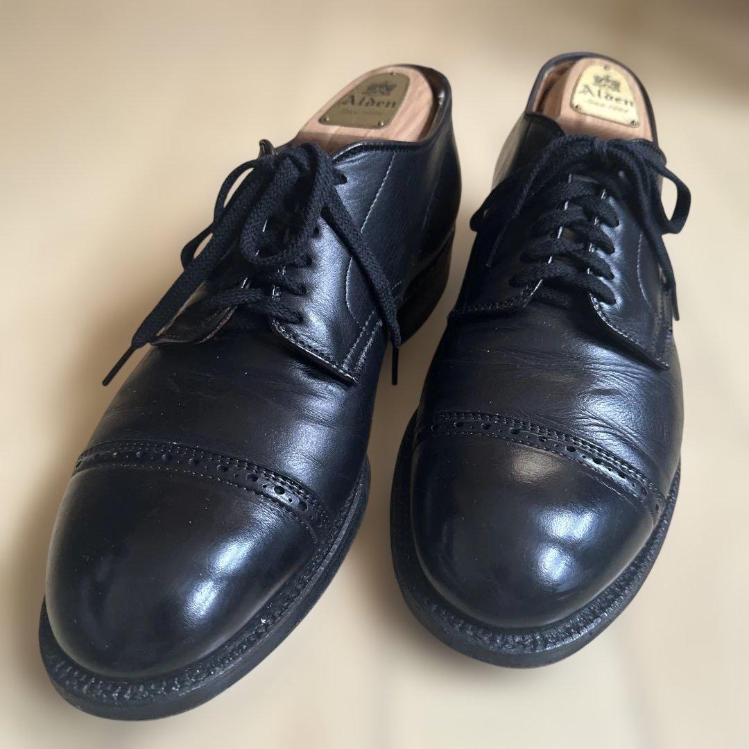 ALDEN ユナイテッドアローズ別注 キャップトゥ 黒 ヴィンテージスチール装着 希少 極美品 【ALDEN】オールデン ユナイテッドアローズ別注 3906