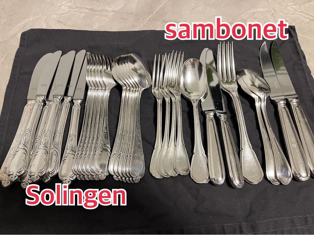 Sambonet・Solingen アンティークカトラリーセット SHOP偶然と必然の間 Solingen SBS CUTLERYS 3pieces ROCOCO 23/24K