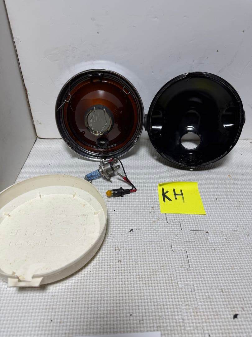 当時物希少シビエ凹みレンズ付きヘッドライト KH250純正ライトケース付き